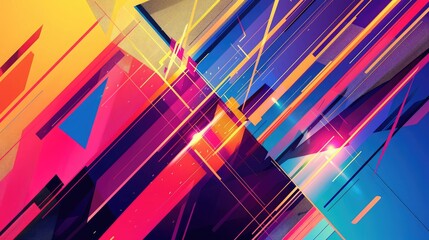 Poster - Bold geometric shapes and lines creating a dynamic and modern abstract background