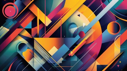 Poster - Bold geometric shapes and lines creating a dynamic and modern abstract background
