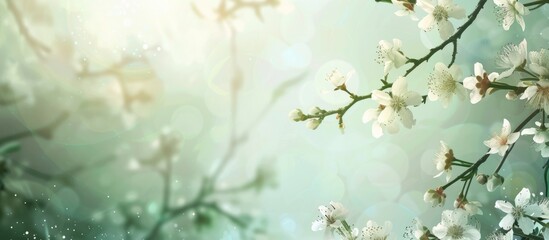 Sticker - Abstract Spring Background with Blossoming Apricot Branches