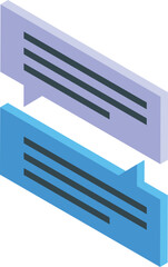 Poster - Two chat messages exchanging information in isometric view, online communication concept