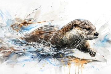 Otter swimming