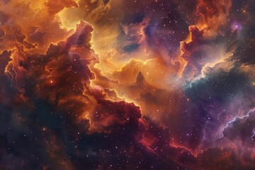 colorful nebula galaxy with stars and clouds universe wallpaper space digital art