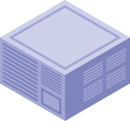 Poster - Isometric illustration of a modern air conditioner, providing efficient cooling and climate control for residential spaces