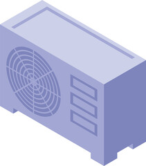 Poster - Isometric view of a modern air conditioner cooling a room