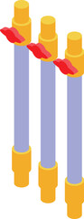 Poster - natural gas supply system using three connected pipes with valves for controlling gas flow