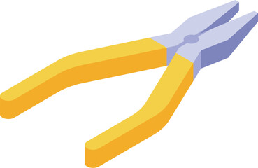 Poster - Professional yellow pliers isometric icon representing construction and repair work