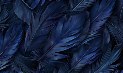 Wall Mural - dark blue elegant feather texture for creative backgrounds and designs