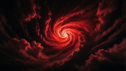 Wall Mural - swirling red clouds in plain black background
