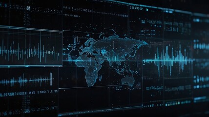 Digital world map, Cybersecurity's Sentinel Guardians Amidst the Waves of Digital Transformation