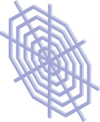 Poster - Complex geometric shape made of octagons is rotating in an isometric view