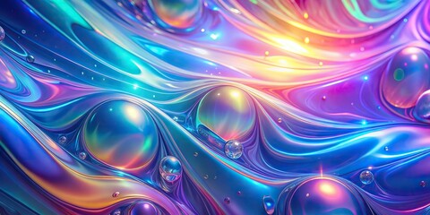 Wall Mural - Abstract holographic texture background with vibrant colors and futuristic elements, holographic, abstract, texture