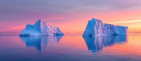 Wall Mural - Icebergs at Sunset in Greenland