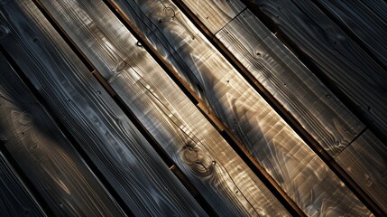 Poster - An abstract arrangement of tongue-and-groove boards adds visual depth, with shadows and highlights enhancing texture.
