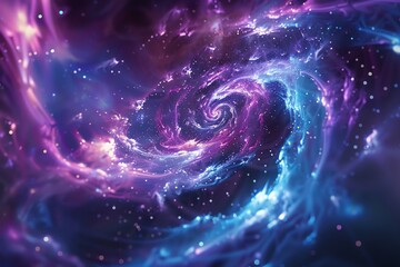 Vivid purple and blue nebula spiral in outer space.  Backgrounds for astronomy, astrology, science fiction, and fantasy concepts.