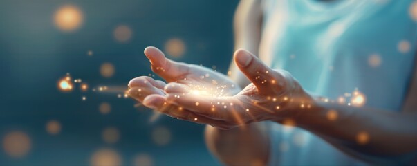Wall Mural - Hands Holding Light