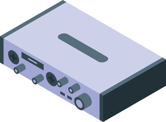 Poster - Professional digital audio sound mixer recording studio equipment isometric icon illustration