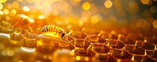 Wall Mural - Honeycomb with Bee