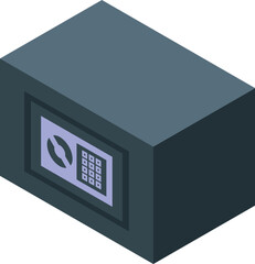 Poster - Modern steel safe with a digital lock is securing valuable possessions