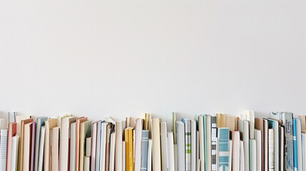 Wall Mural - Stack of books on white background. Education concept. Copy space.