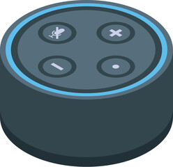 Poster - Smart speaker with voice control is streaming music and glowing blue