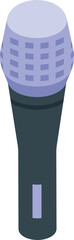 Sticker - Modern microphone standing upright, ready for recording audio in isometric view