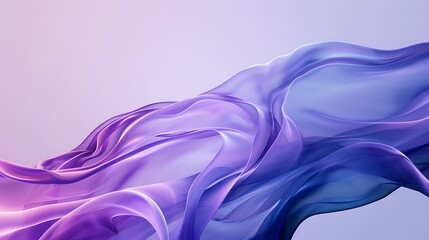 Wall Mural - Close-up of an abstract, wavy liquid shape in purple and blue tones on the right side of the frame.