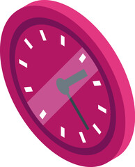 Poster - Round clock showing time passing by isometric icon isolated on white background