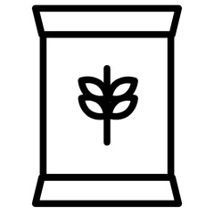 Sticker - Sack Seed Sprout Line Icon