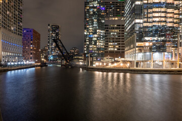 Wall Mural - scenic view of chicago illinois city at night