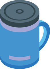 Wall Mural - Blue thermos flask is keeping your favorite drink warm or cold for hours