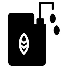 Sticker - Ecology Fertilize Leaf Glyph Icon