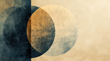 Wall Mural - A painting of two circles with a white background