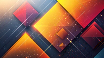 Poster - A colorful abstract design with squares and triangles