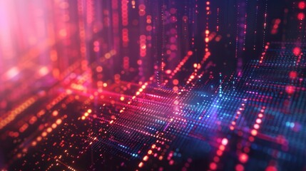 Leinwandbilder - A colorful, abstract image with a lot of dots and lines