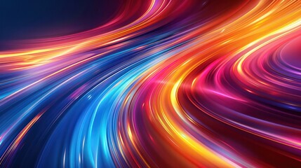 Poster - A colorful, swirling line of light with a blue and red stripe
