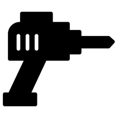 Poster - Drill Industry Building Glyph Icon