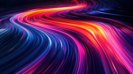 Leinwandbilder - A colorful, abstract image with a purple and blue line that is curved