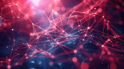 Aufkleber - A red and blue background with a lot of lines and dots