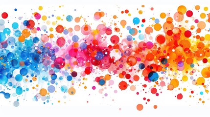 Aufkleber - A colorful line of dots with a rainbow of colors