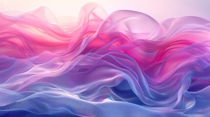 Leinwandbilder - A pink and blue wave of fabric