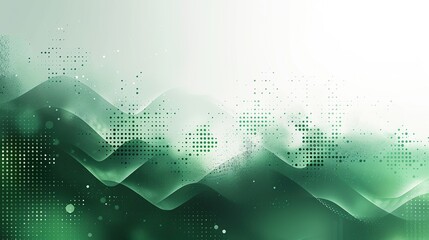 Poster - Green Gradient Waves