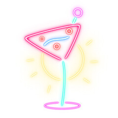 Wall Mural - retro bar glowing neon sign style 90s