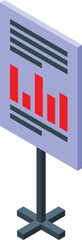 Poster - Office flipchart showing growing bars graph for successful business presentation
