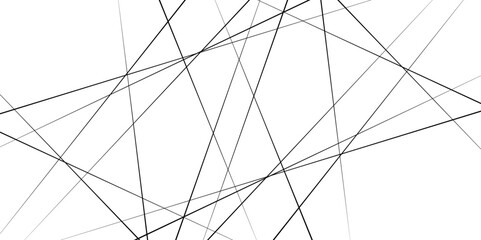Wall Mural - Rectangular pattern with random lines. Minimalistic chaotic background. Simple black and white vector illustration.