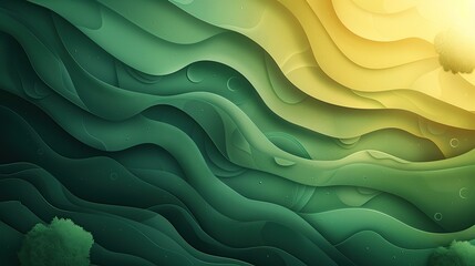 Poster - Smooth Background in Shades of Green and Yellow