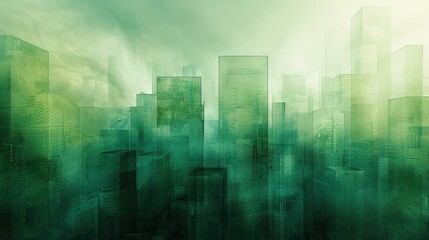 Poster - Green Gradient Waves