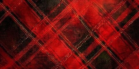 Wall Mural - Knitted plaid background. Fabric texture plaid