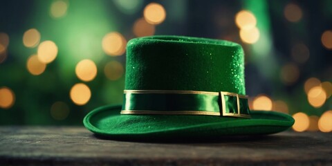 Wall Mural - St Patrick's day concept - leprechaun hat with bokeh background.