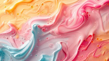 Poster - A colorful swirl of paint with a blue and pink swirl in the middle