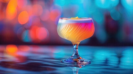Poster - A colorful drink in a martini glass